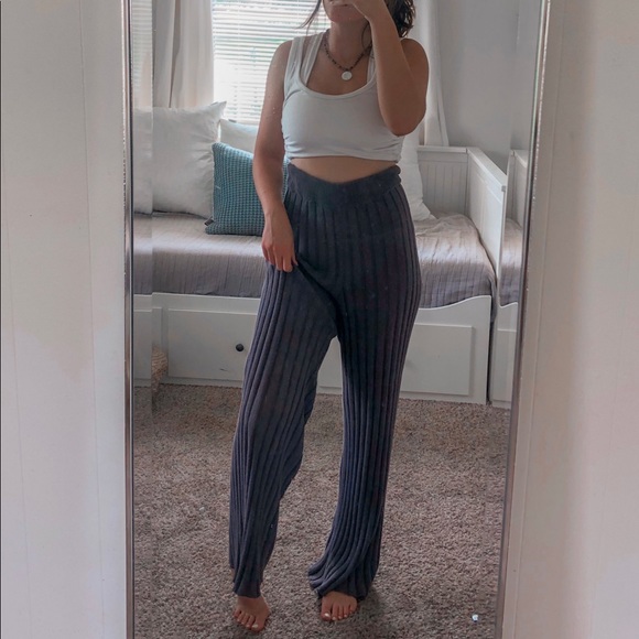 SOLD Free people boho gray knit flowy pants - Picture 5 of 5